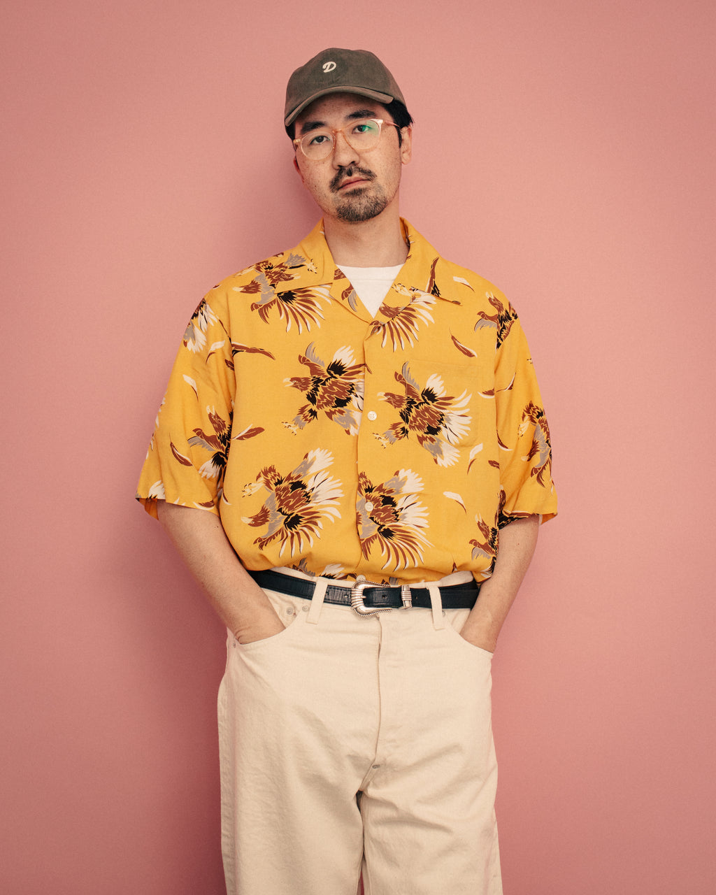 Open Collar Shirt Eagle Yellow