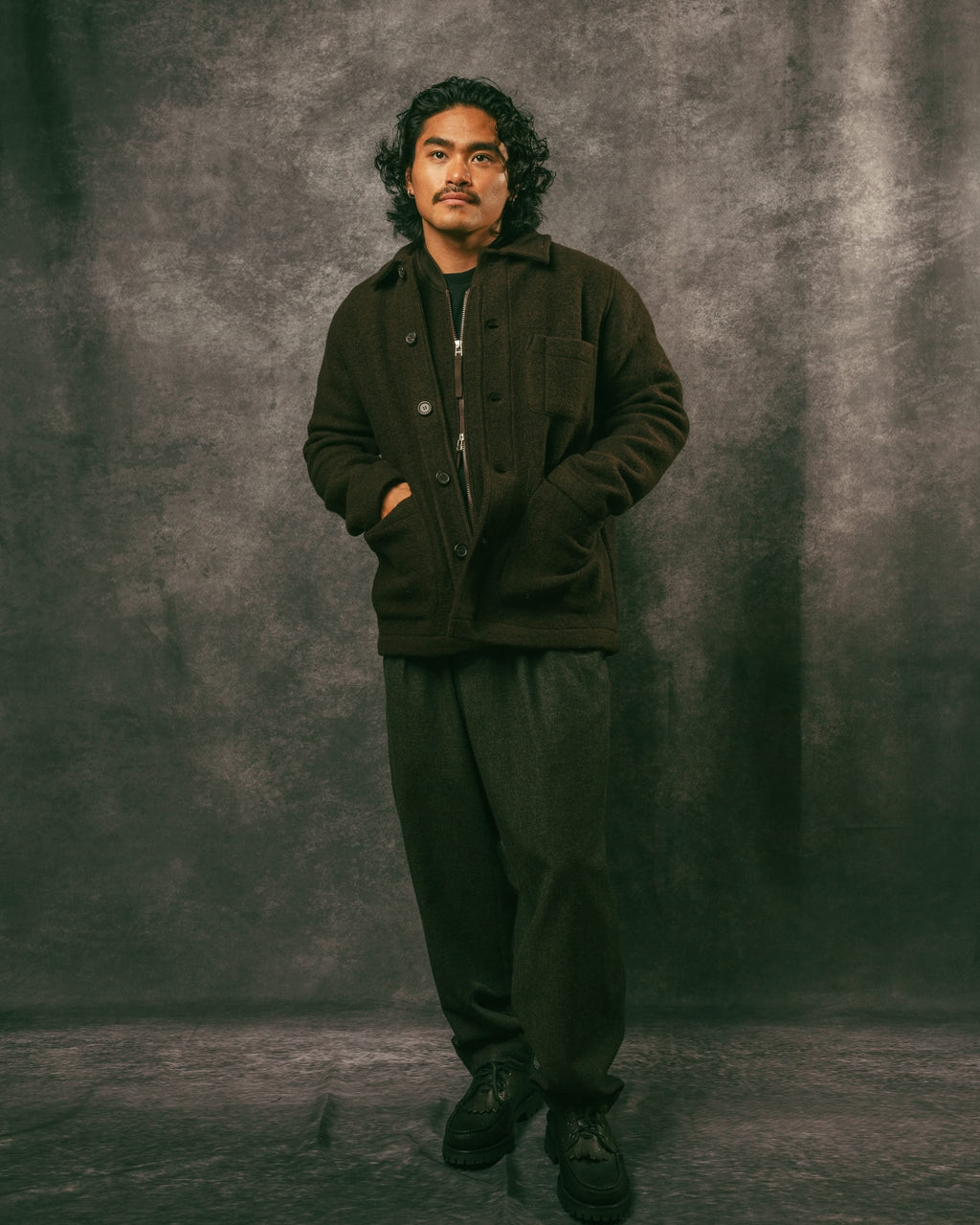 Field Jacket Brown Wool Fleece