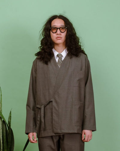 Kyoto Work Jacket Tropical Suiting - Grey Marl