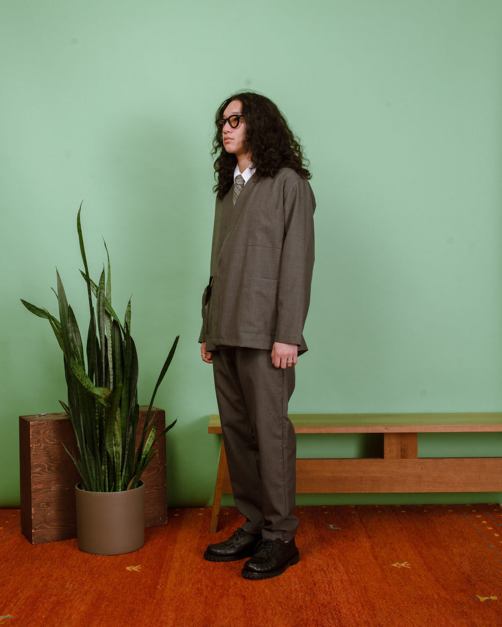 Kyoto Work Jacket Tropical Suiting - Grey Marl