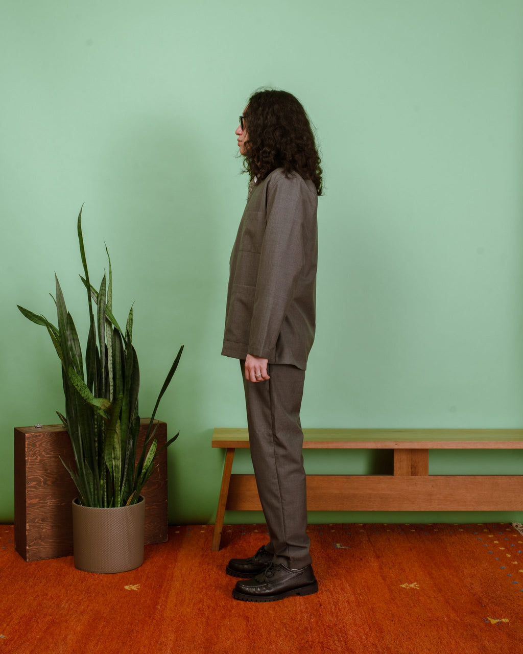 Kyoto Work Jacket Tropical Suiting - Grey Marl