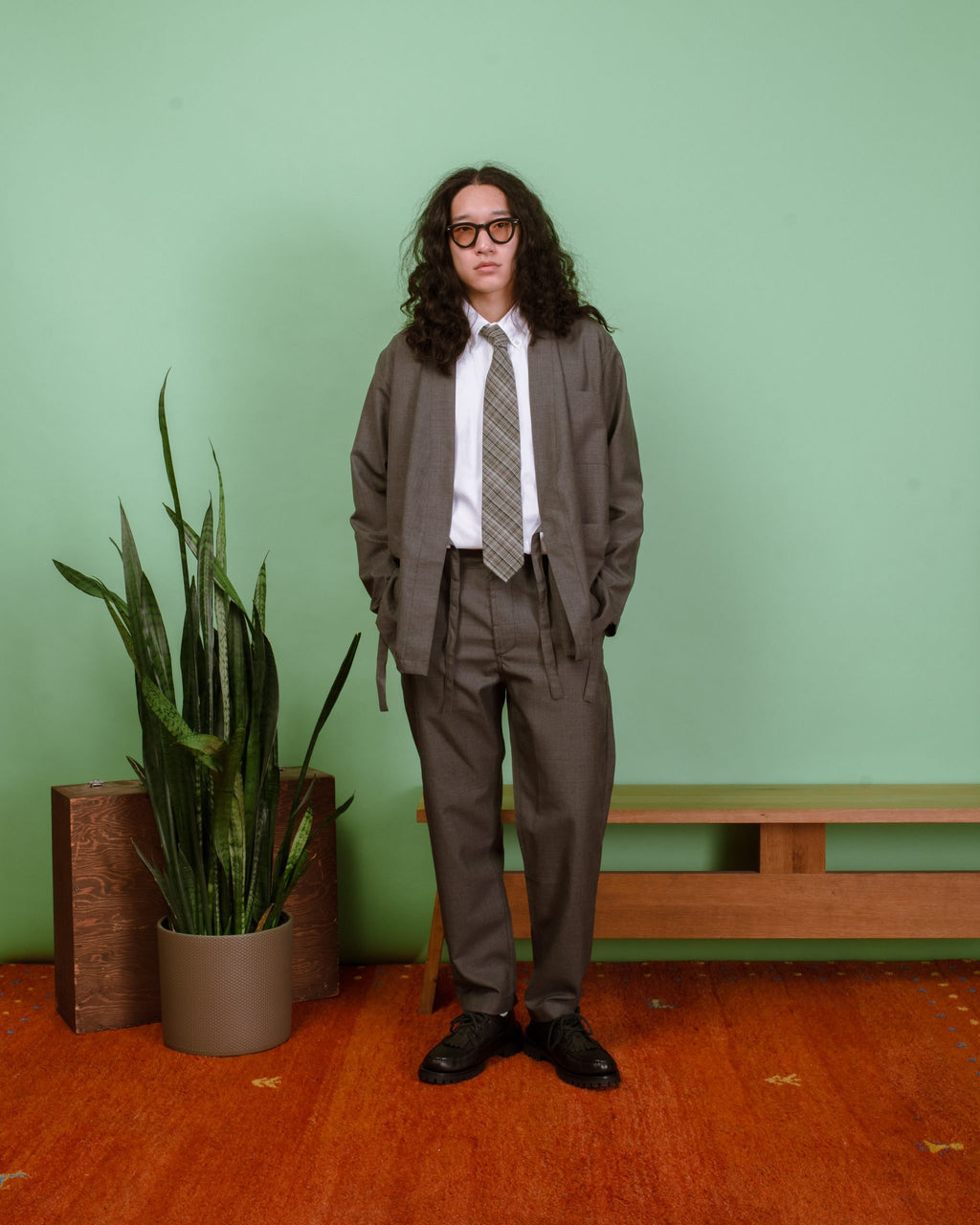 Kyoto Work Jacket Tropical Suiting - Grey Marl