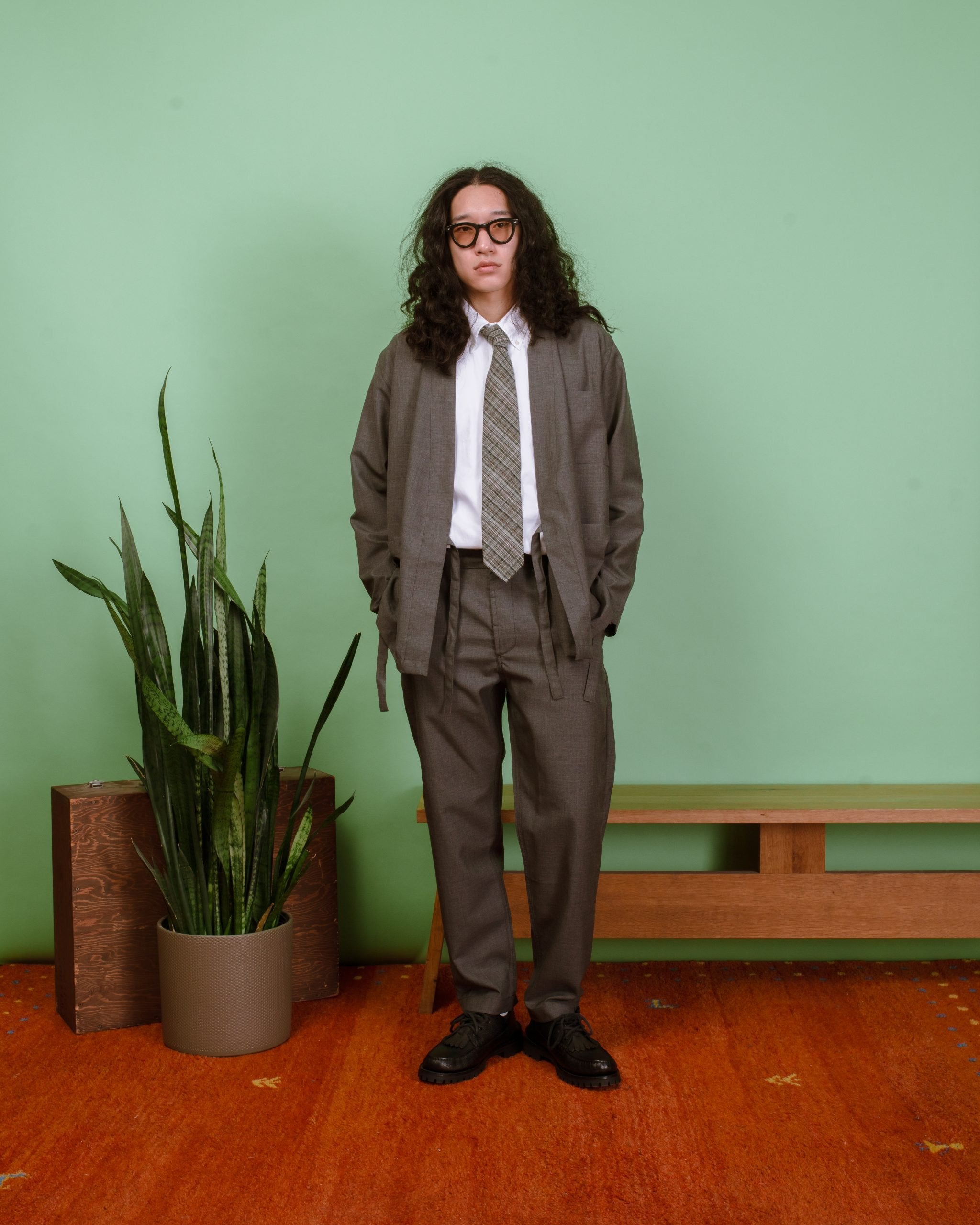 Kyoto Work Jacket Tropical Suiting - Grey Marl