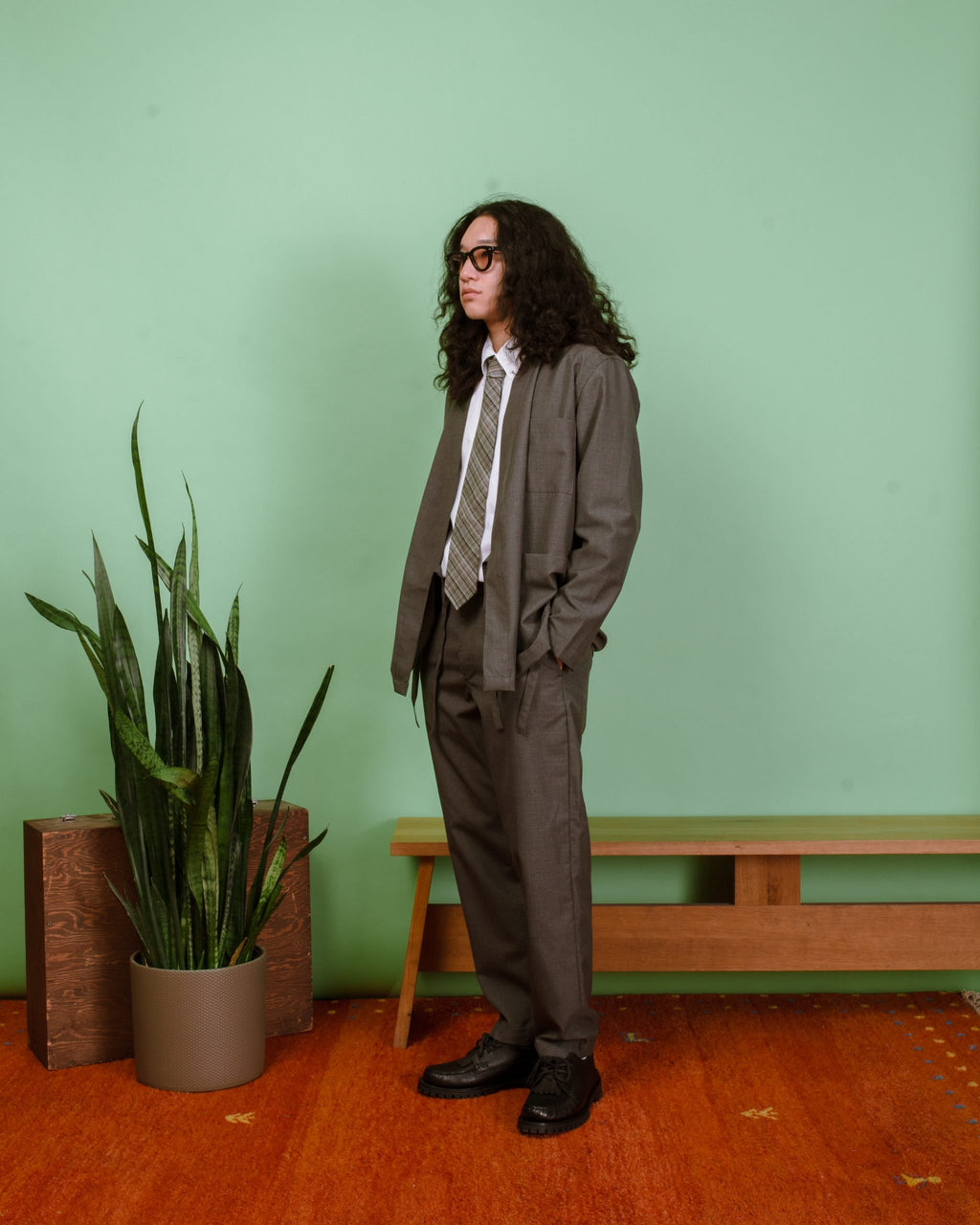 Kyoto Work Jacket Tropical Suiting - Grey Marl