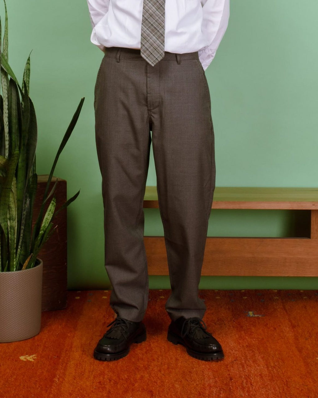 Military Chino Tropical Suiting - Grey Marl