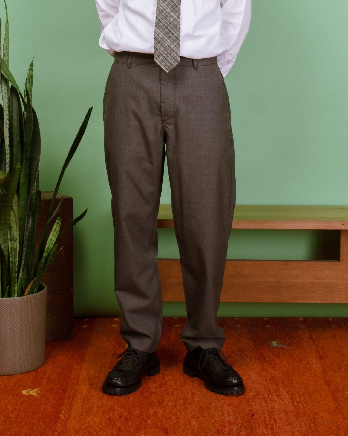 Military Chino Tropical Suiting - Grey Marl