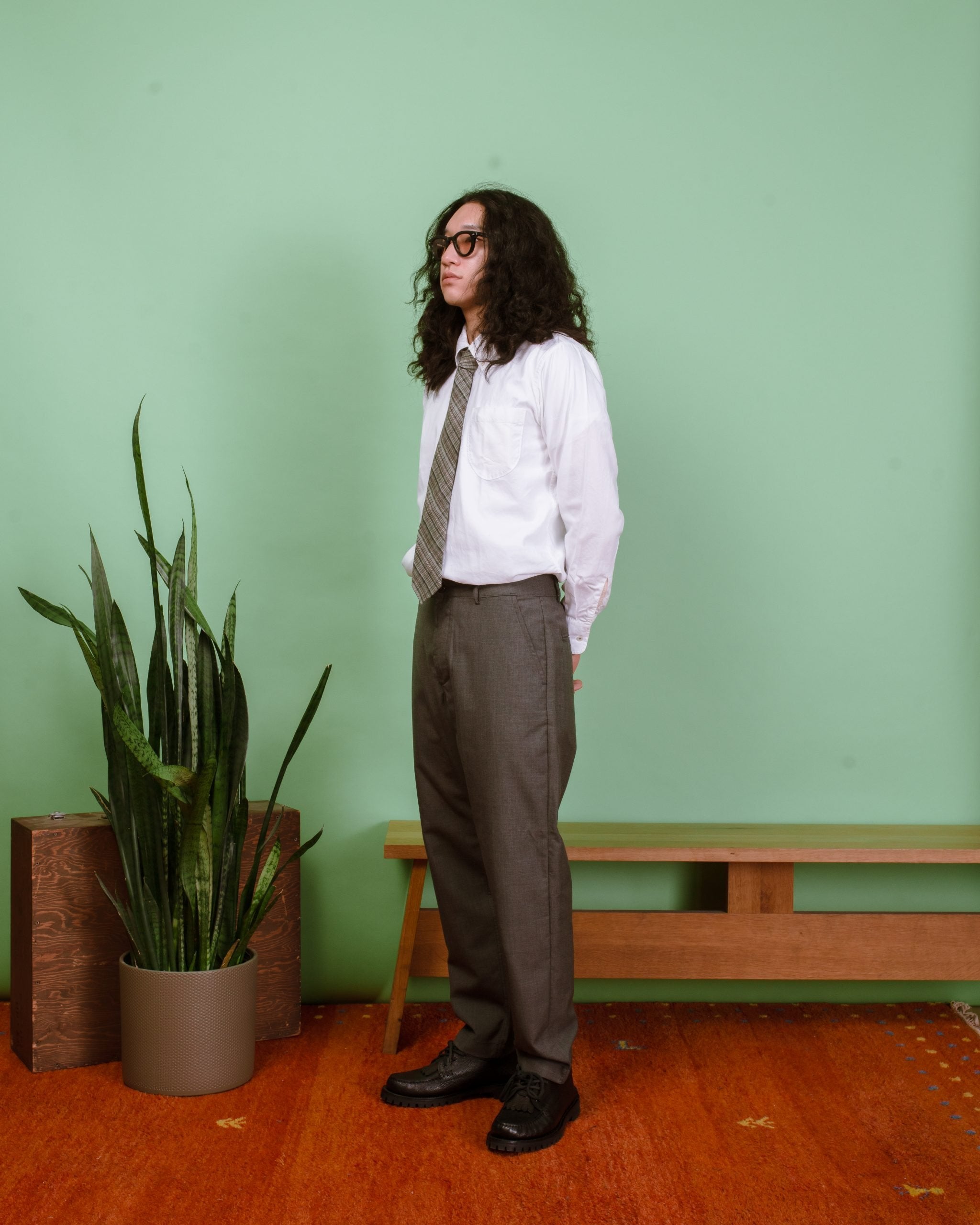 Military Chino Tropical Suiting - Grey Marl