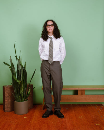 Military Chino Tropical Suiting - Grey Marl