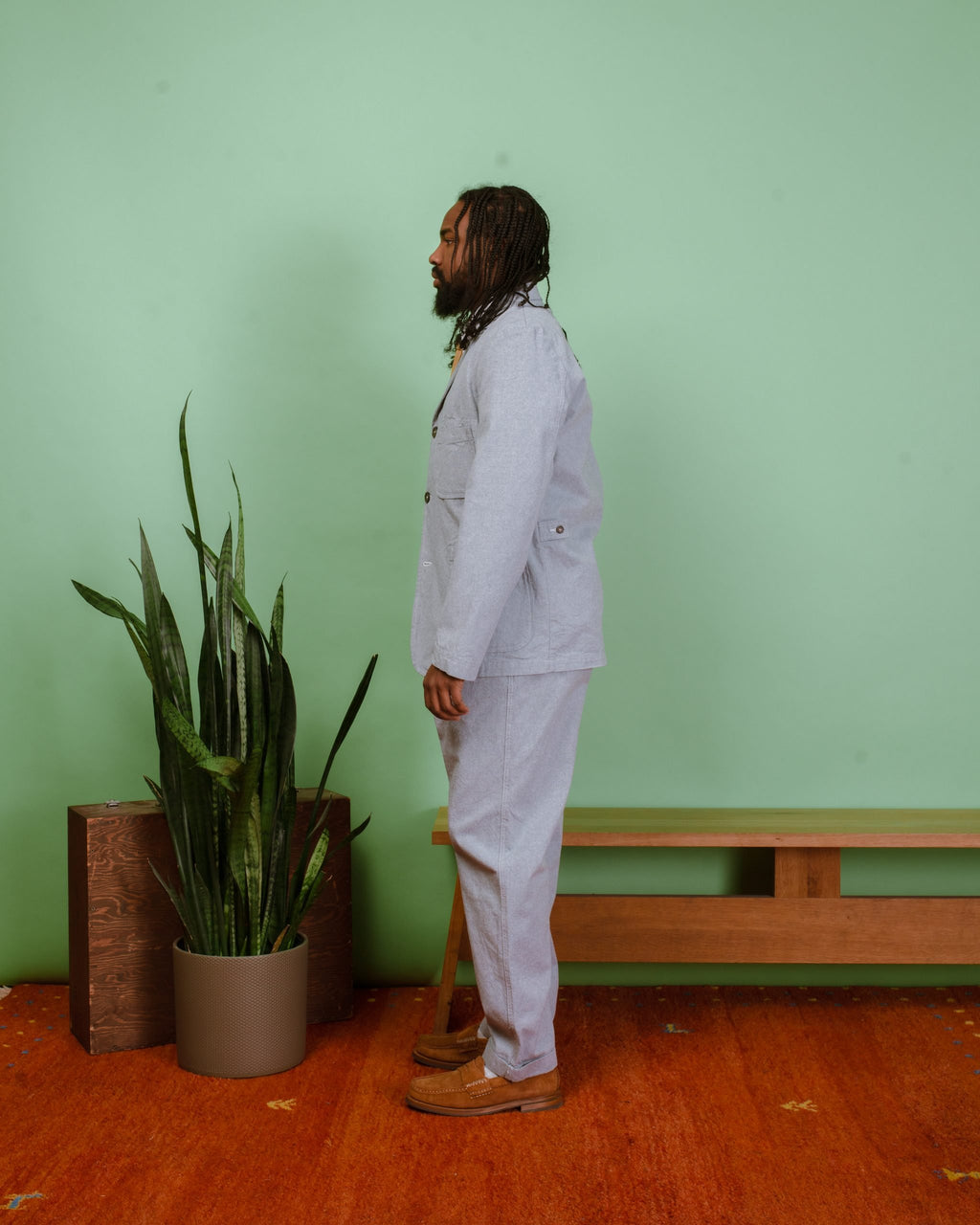 Five Pocket Jacket Reworked Jean Cloth - Indigo