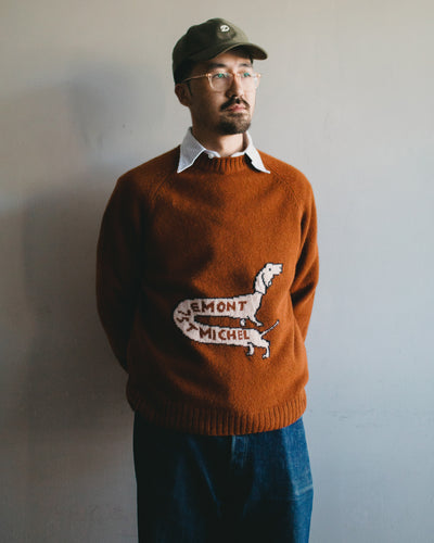 Striker Dog Intarsia Sweater Brick