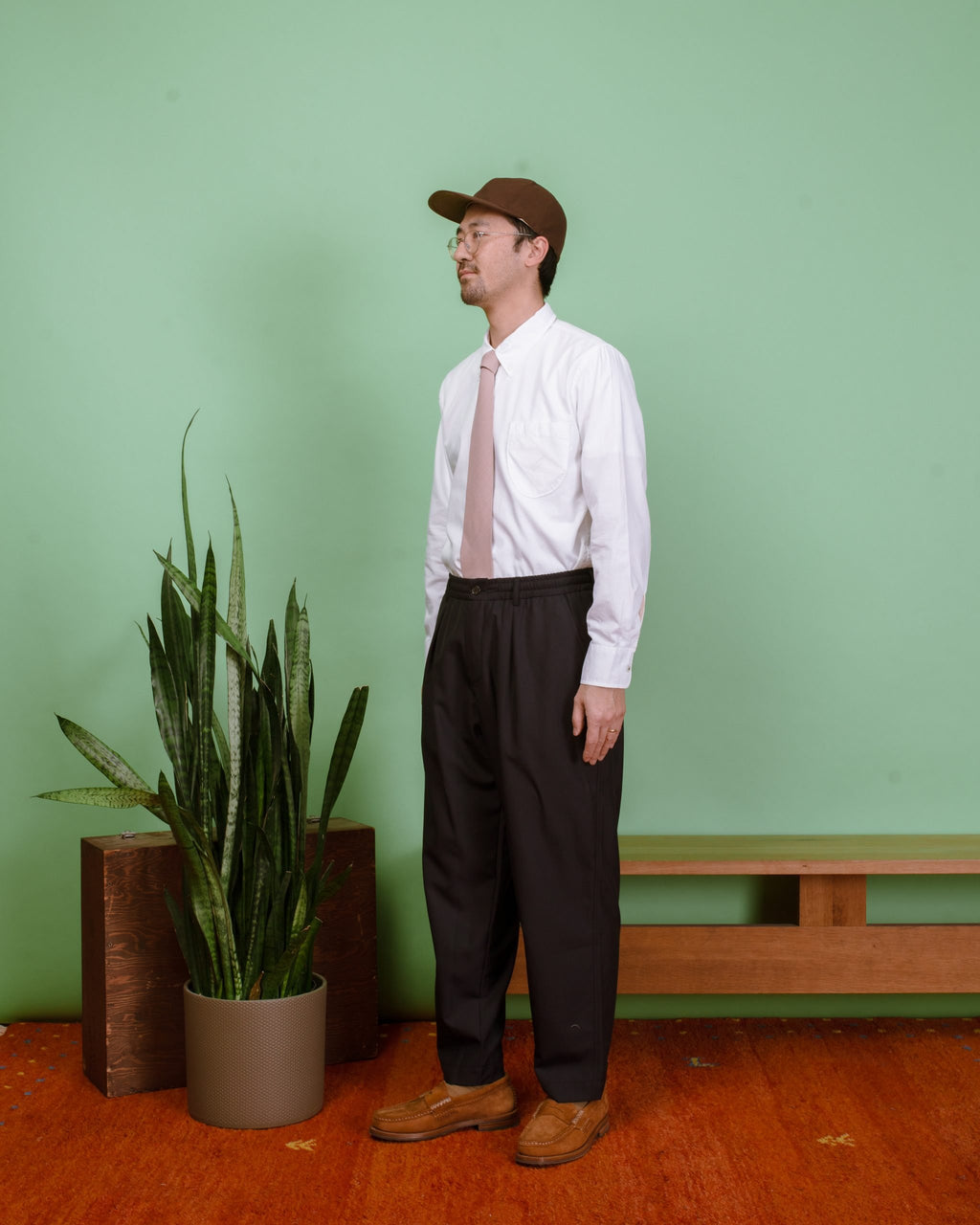 Pleated Track Pant Tropical Suiting - Navy