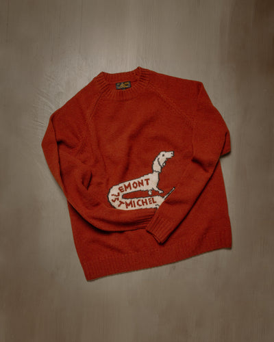 Striker Dog Intarsia Sweater Brick