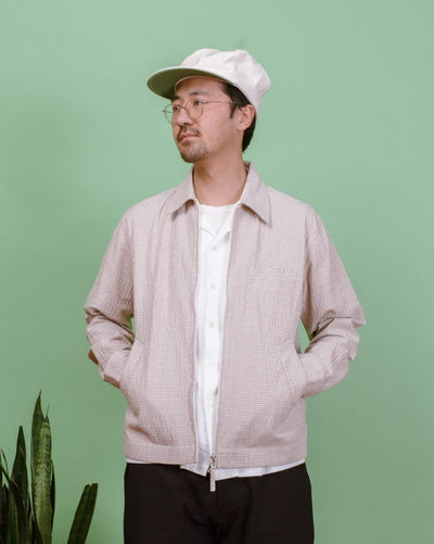 Windcheater Jacket Ospina Check Cotton - Ecru/Sand