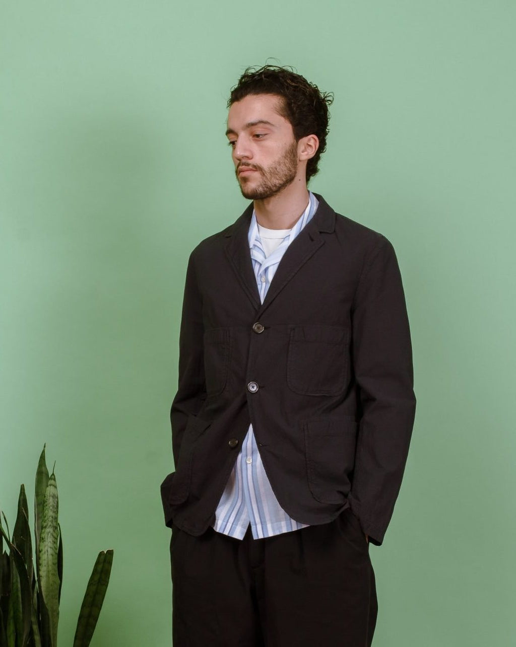 Five Pocket Jacket  Seersucker II - Navy