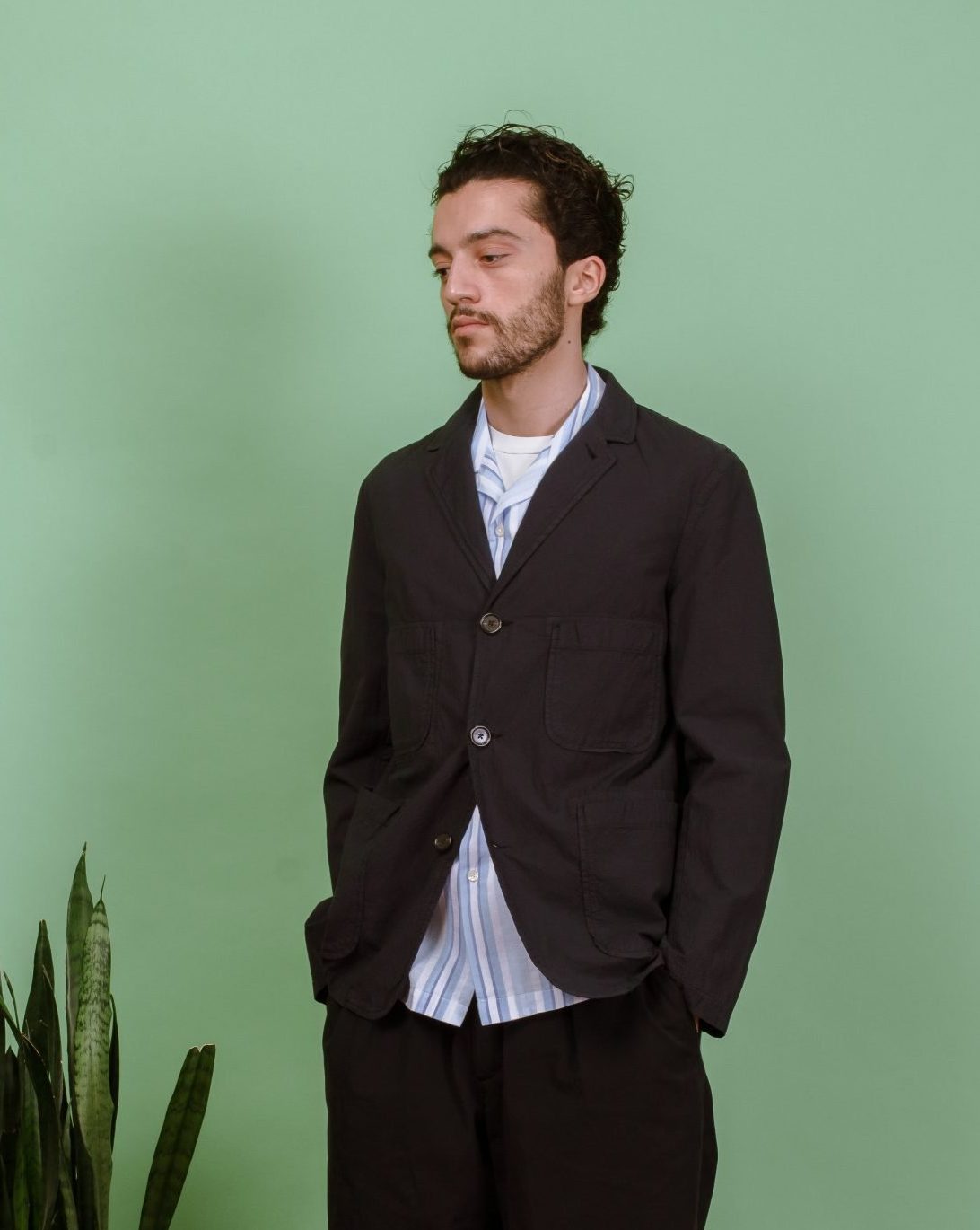 Five Pocket Jacket  Seersucker II - Navy