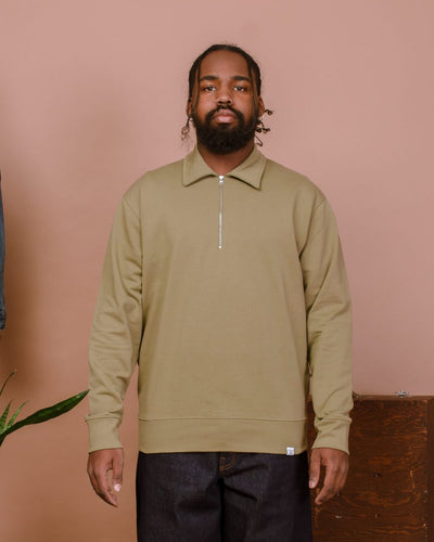 Ketel Relaxed Half Zip - Moss Green