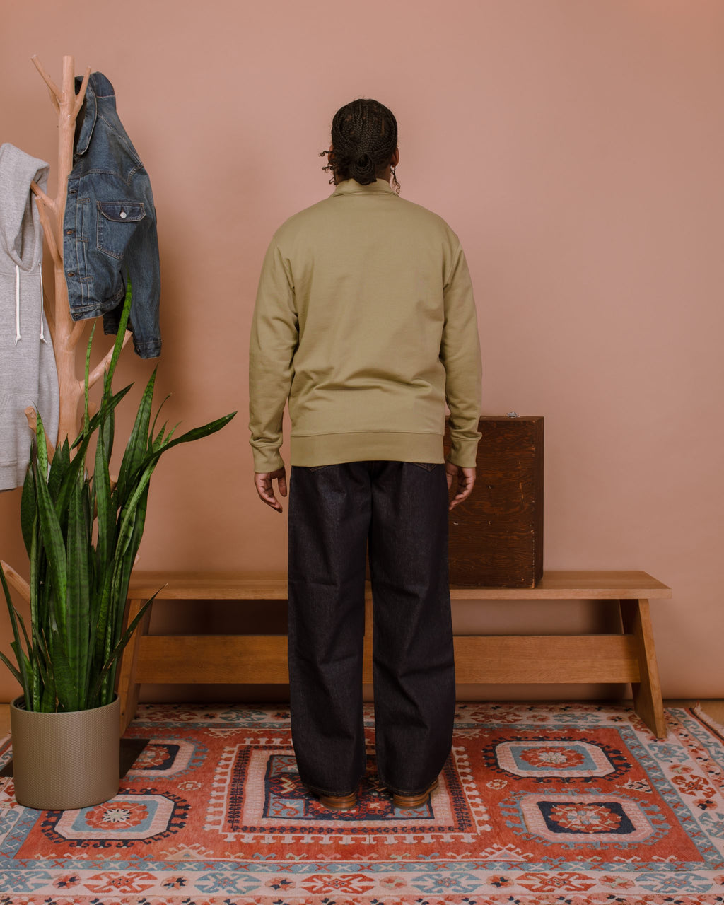 Ketel Relaxed Half Zip - Moss Green