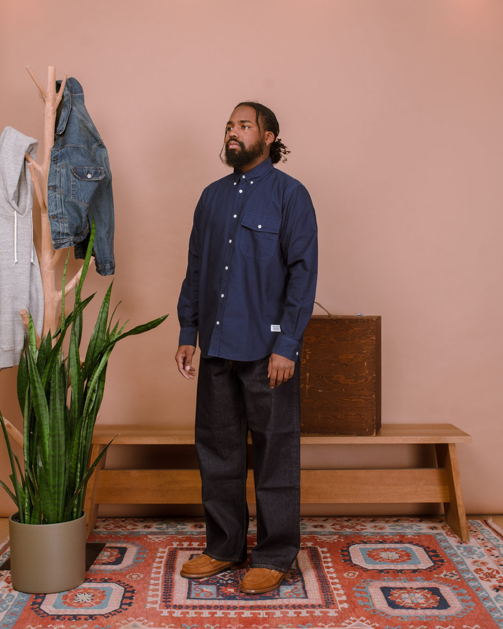 Algot Relaxed Overdyed Oxford Shirt - Workwear Blue