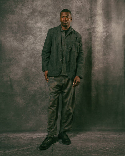 Three Button Jacket Black Salt N Pepper Tweed