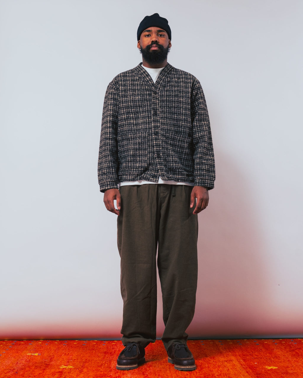 Advance Cardigan Jacquard Knit Brown