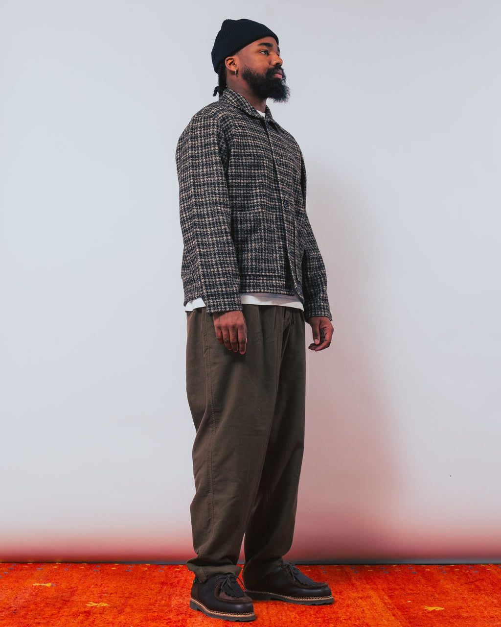 Rams Jacket Jacquard Knit Brown