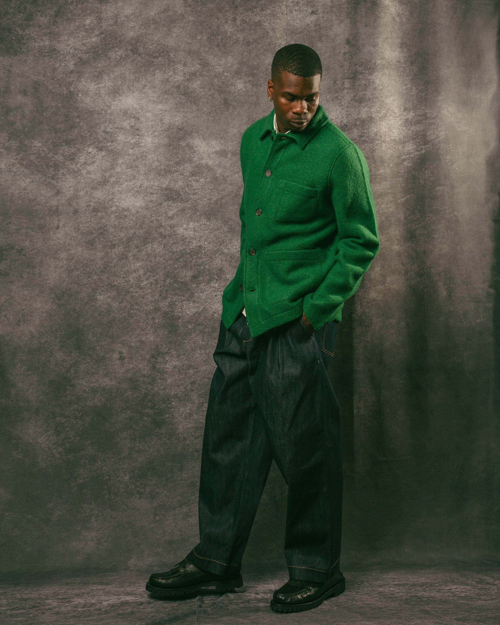 Field Jacket Green Wool Fleece