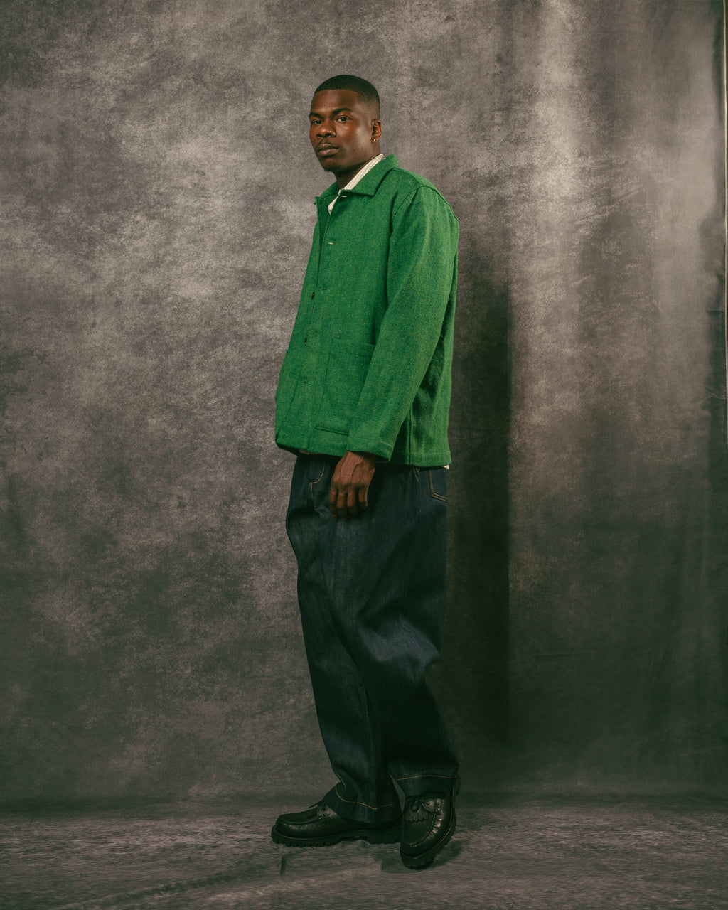 Easy Jacket Green Harris Tweed