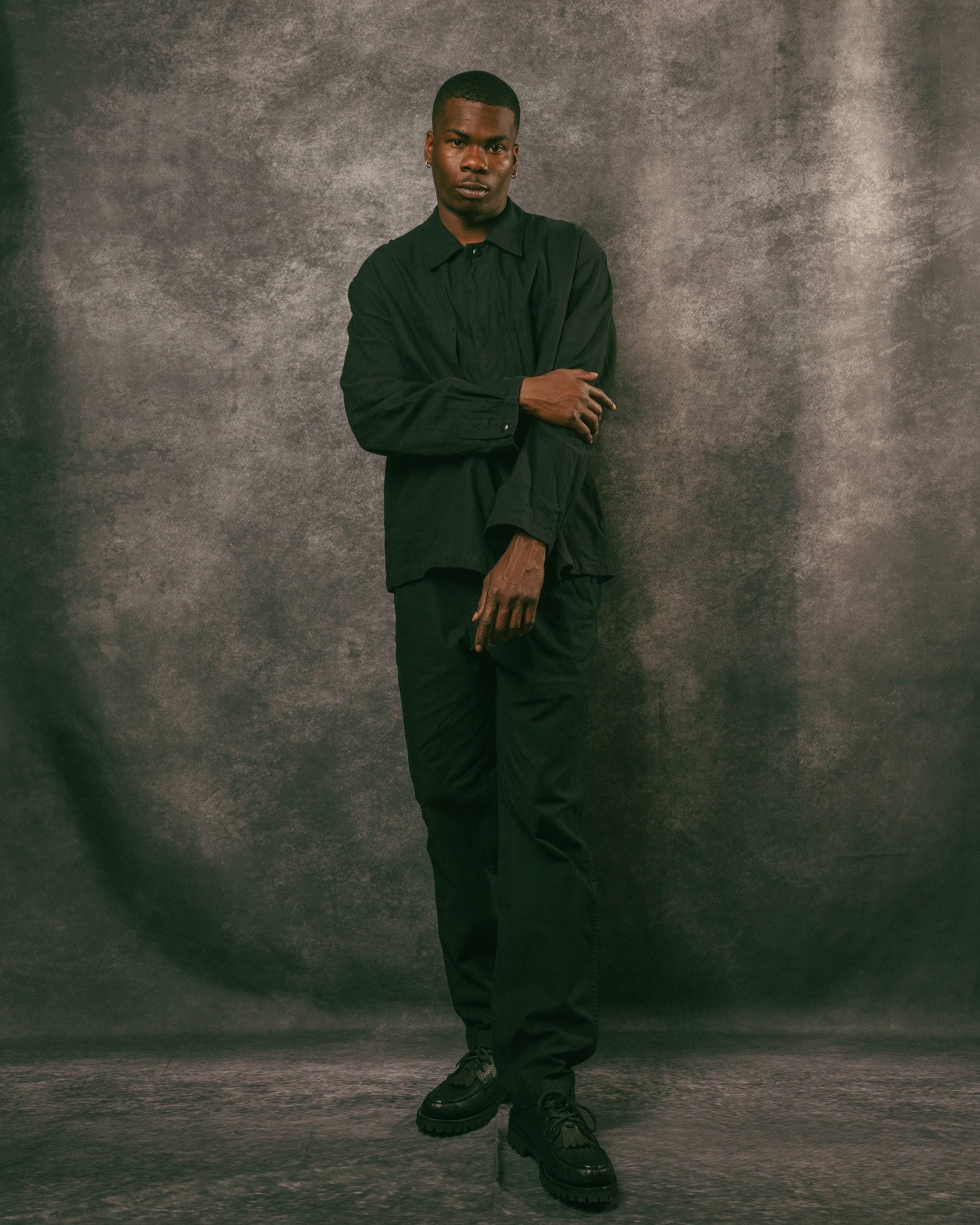 Twill Stretch Tapered Easy Pants - Black