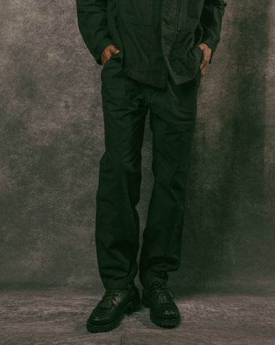 Twill Stretch Tapered Easy Pants - Black