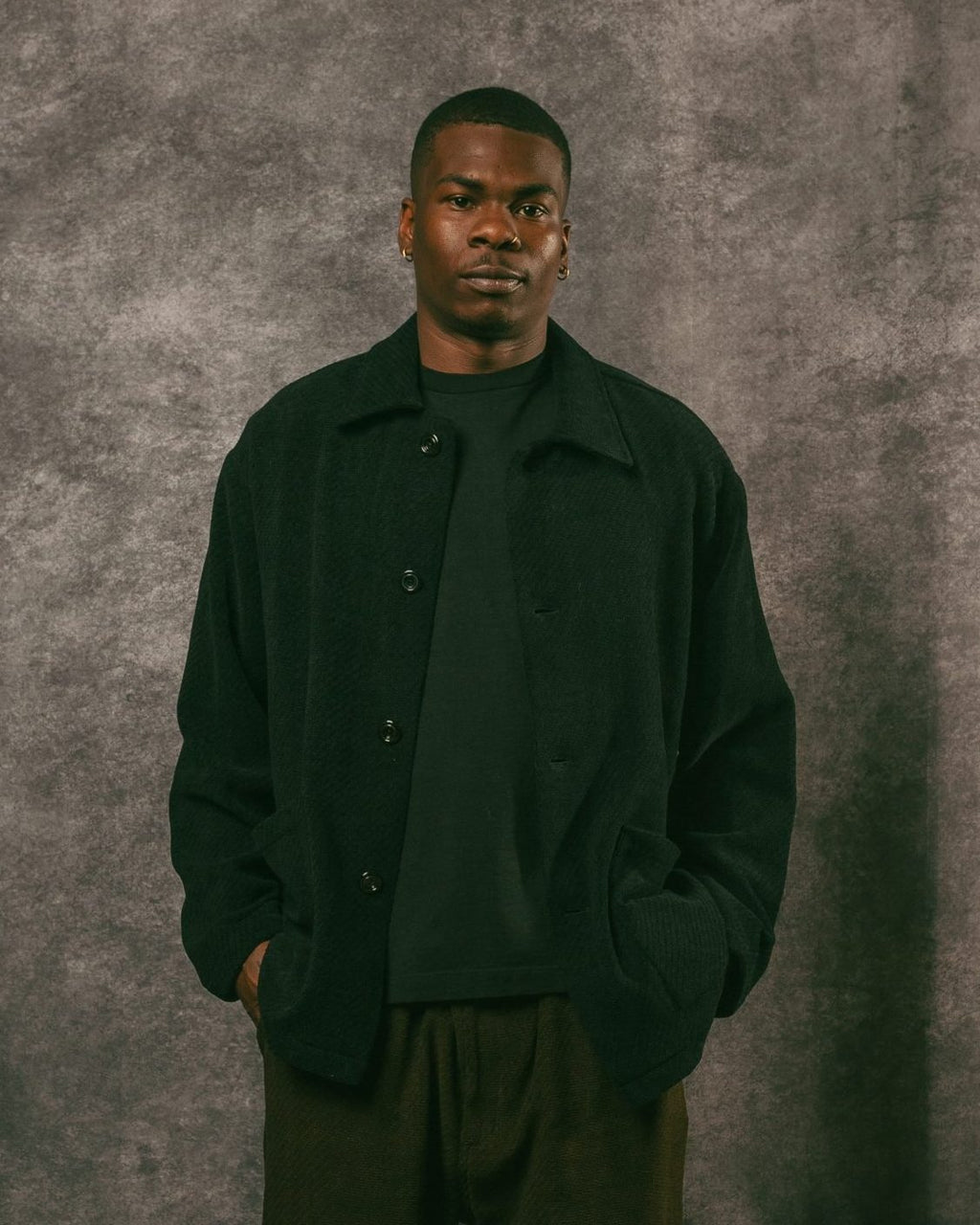 Tisserand Air Wide Jacket Trama Black Wool/ Cotton