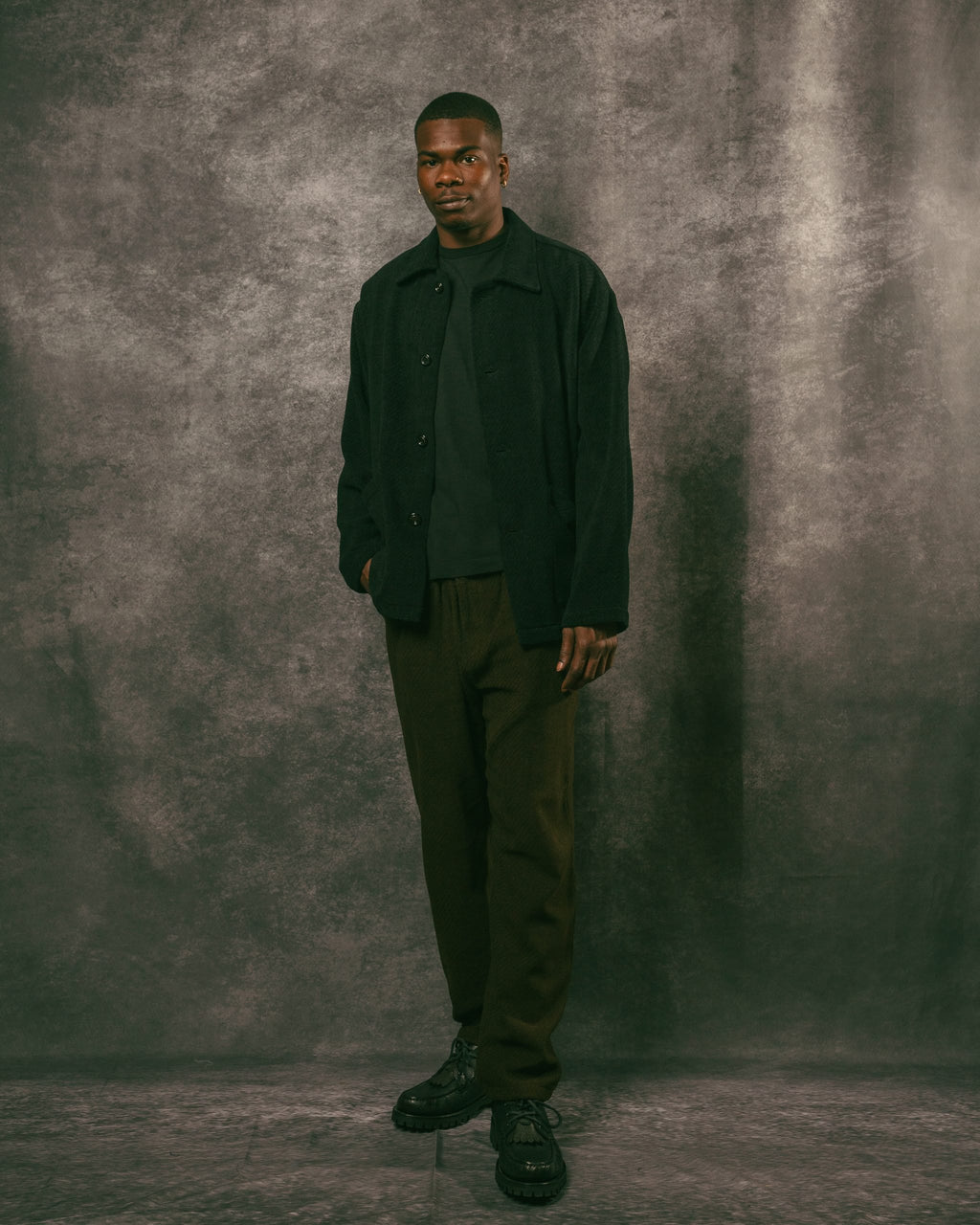 Tisserand Air Wide Jacket Trama Black Wool/ Cotton