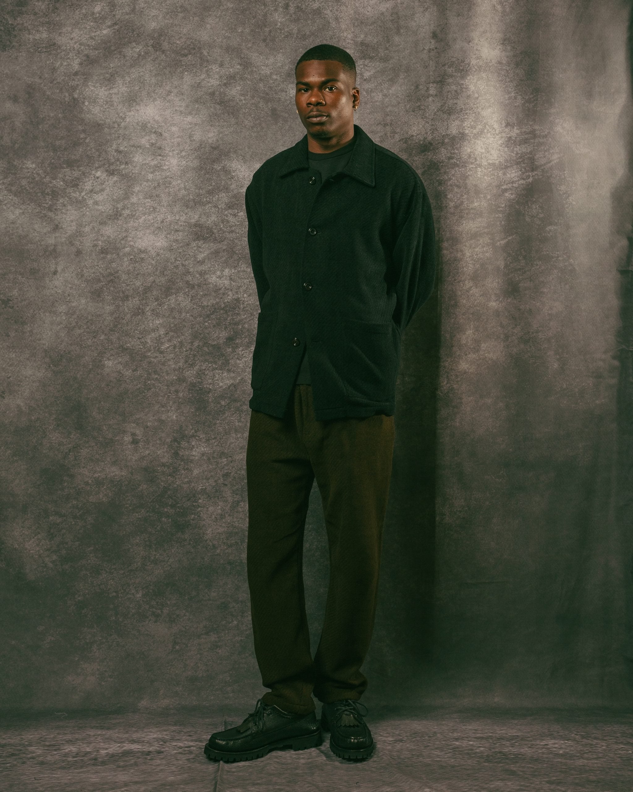 Tisserand Air Wide Jacket Trama Black Wool/ Cotton