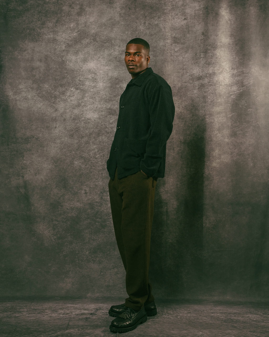 Tisserand Air Wide Jacket Trama Black Wool/ Cotton