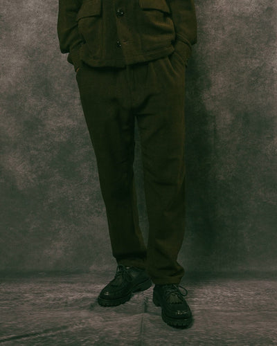 Seabiscuit Wide Trousers Trama Brown Wool/ Cotton