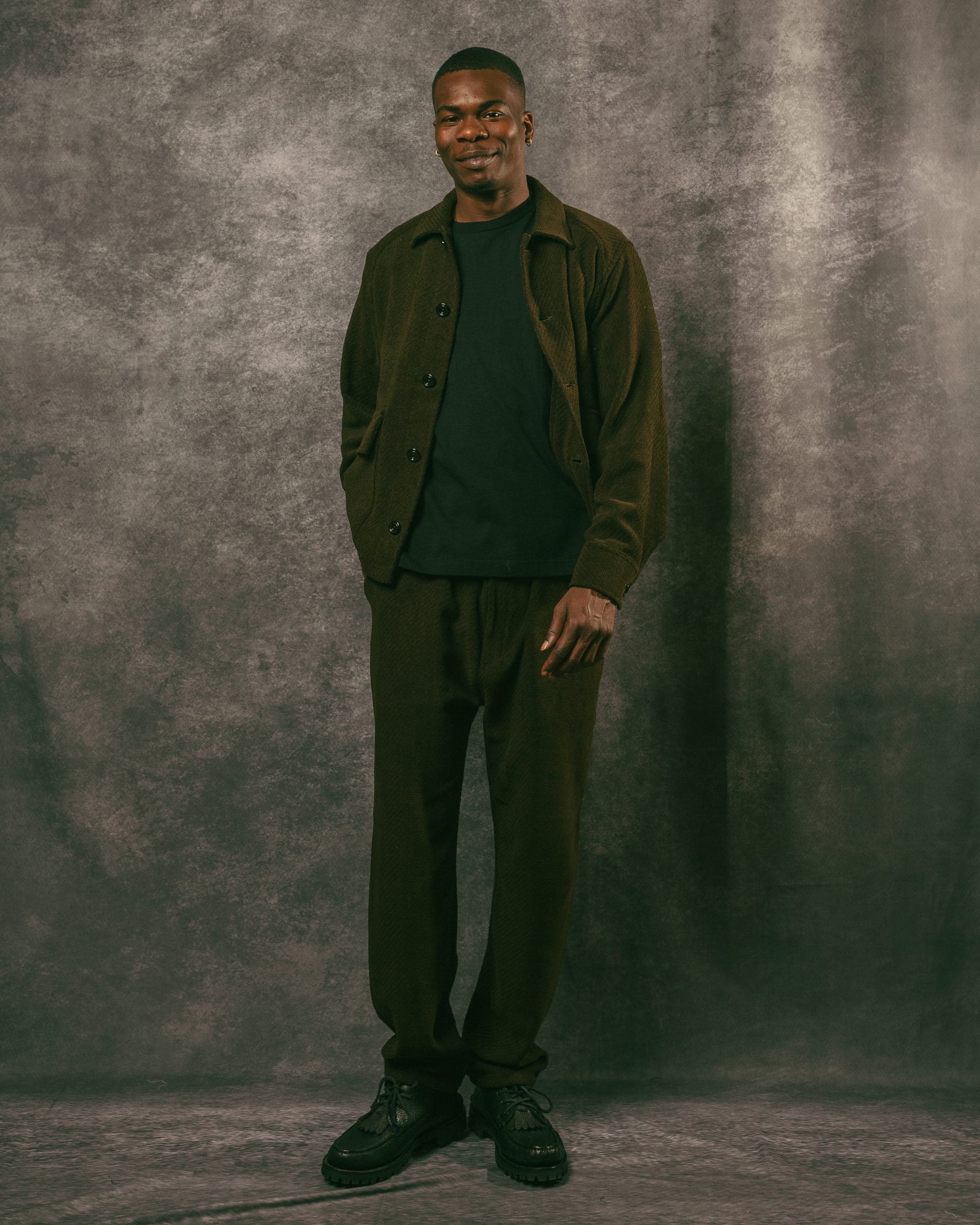 Seabiscuit Wide Trousers Trama Brown Wool/ Cotton