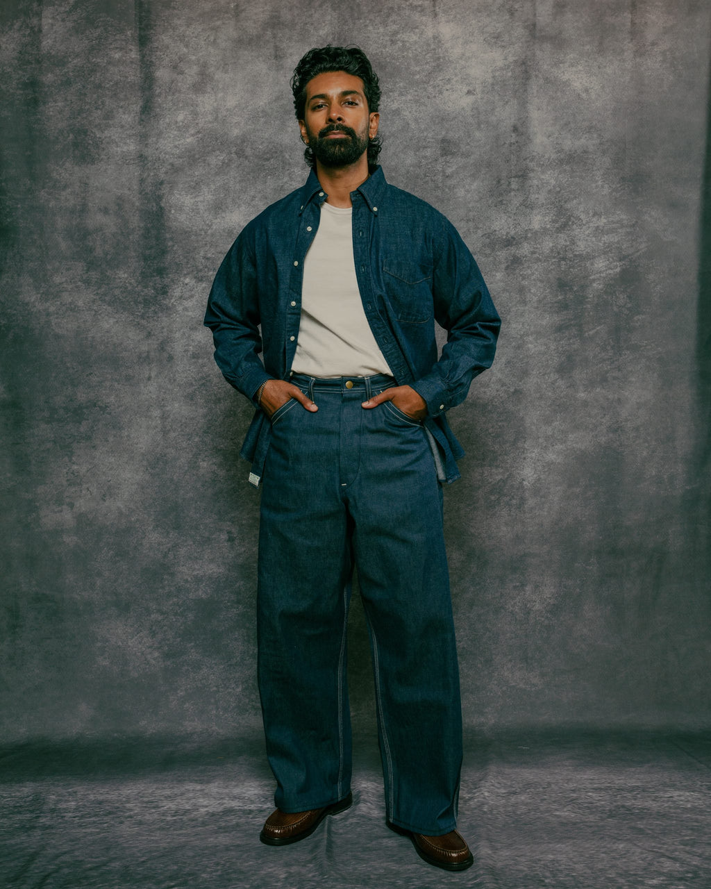 Denim Standard Button Down Shirt One Wash