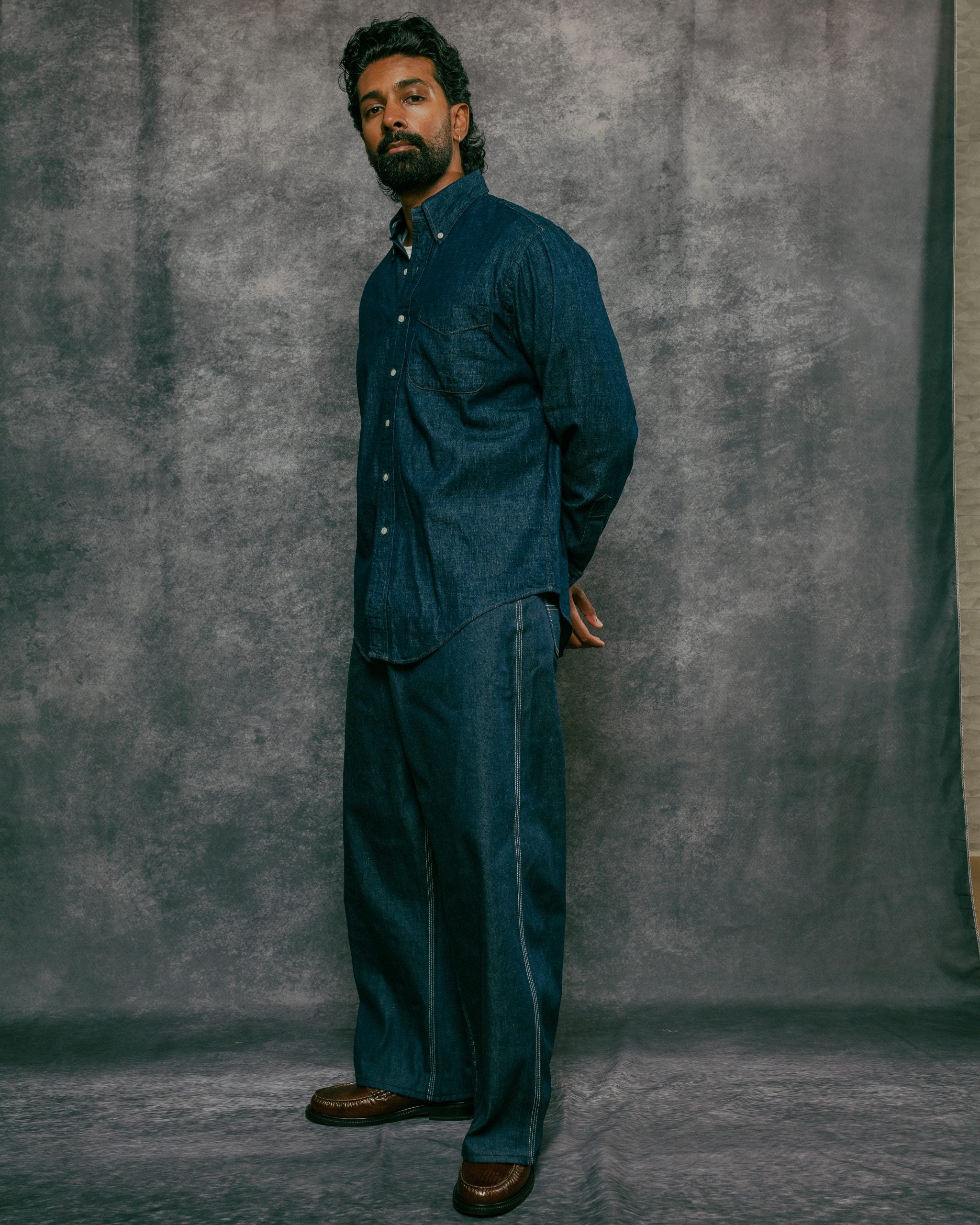 Denim Standard Button Down Shirt One Wash