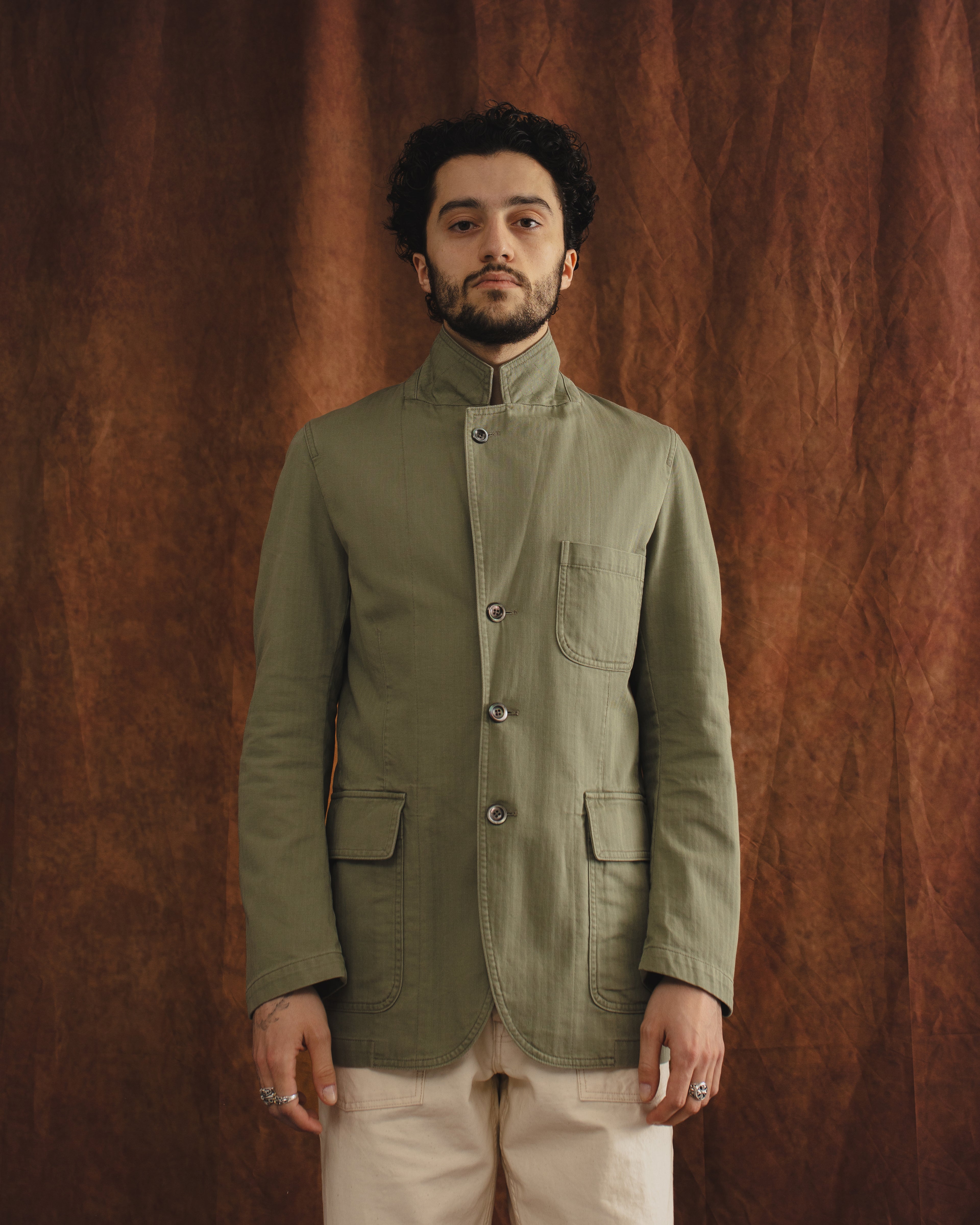 Herringbone Twill Cotton Games Blazer Mk. I Olive