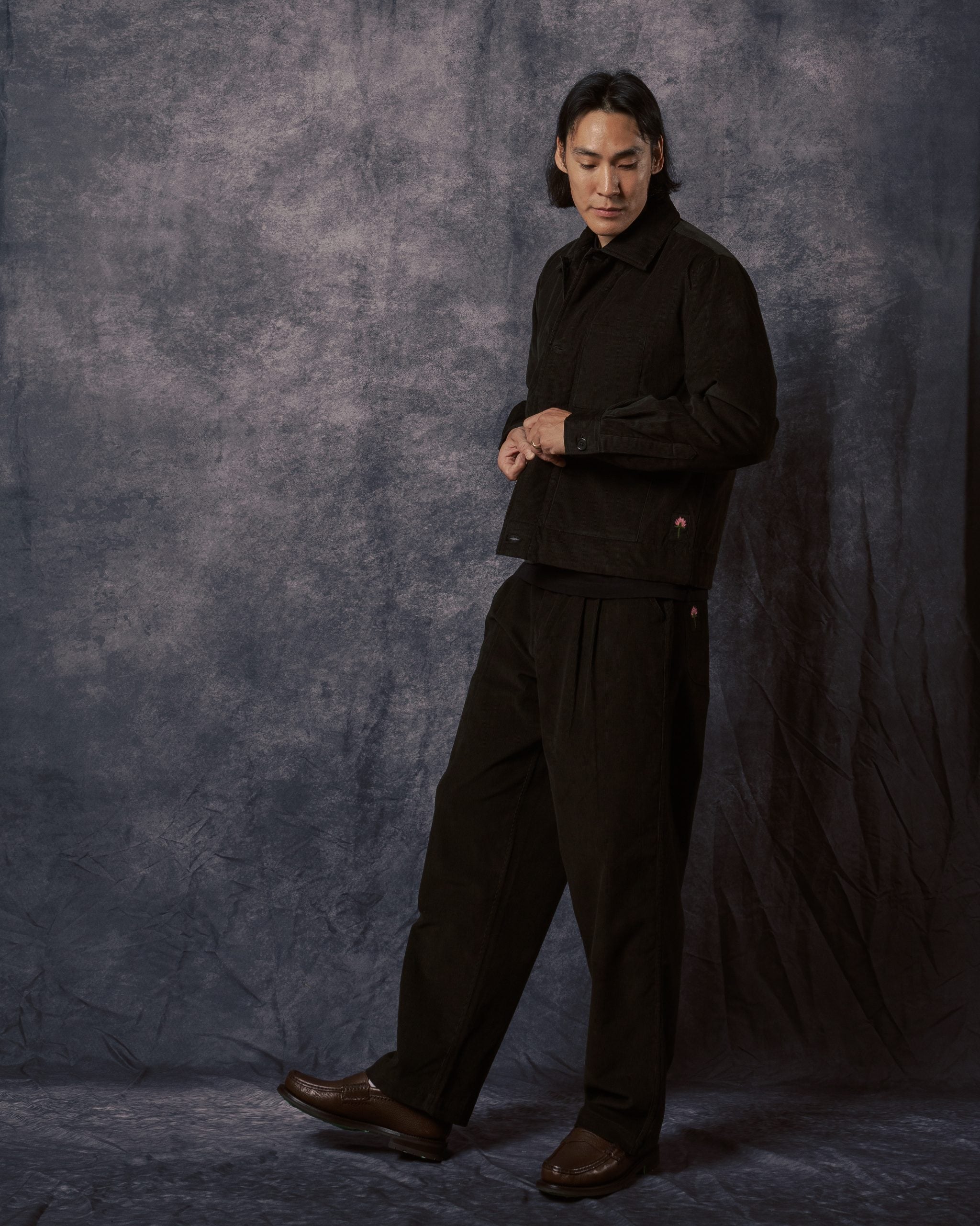 Bodhi 4 Button Quilted Jacket Dark Green Corduroy CORD14