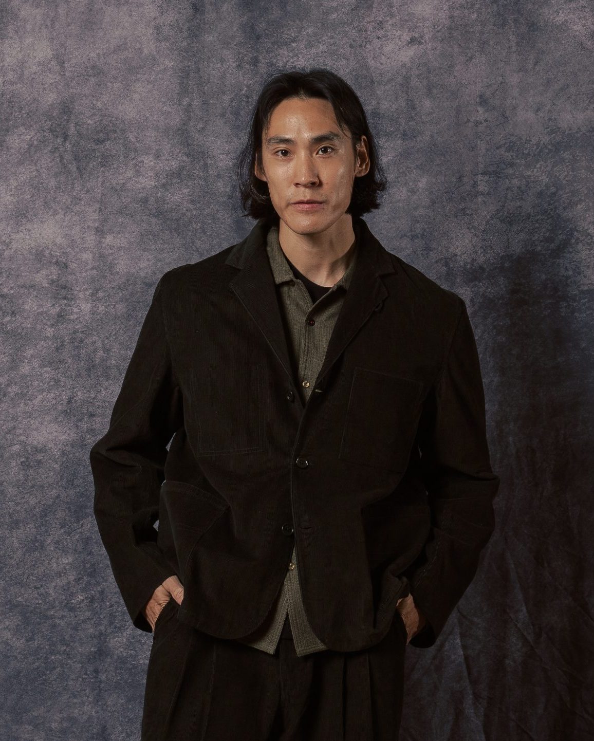 Somesh 3 Button Blazer Dark Green Corduroy CORD14