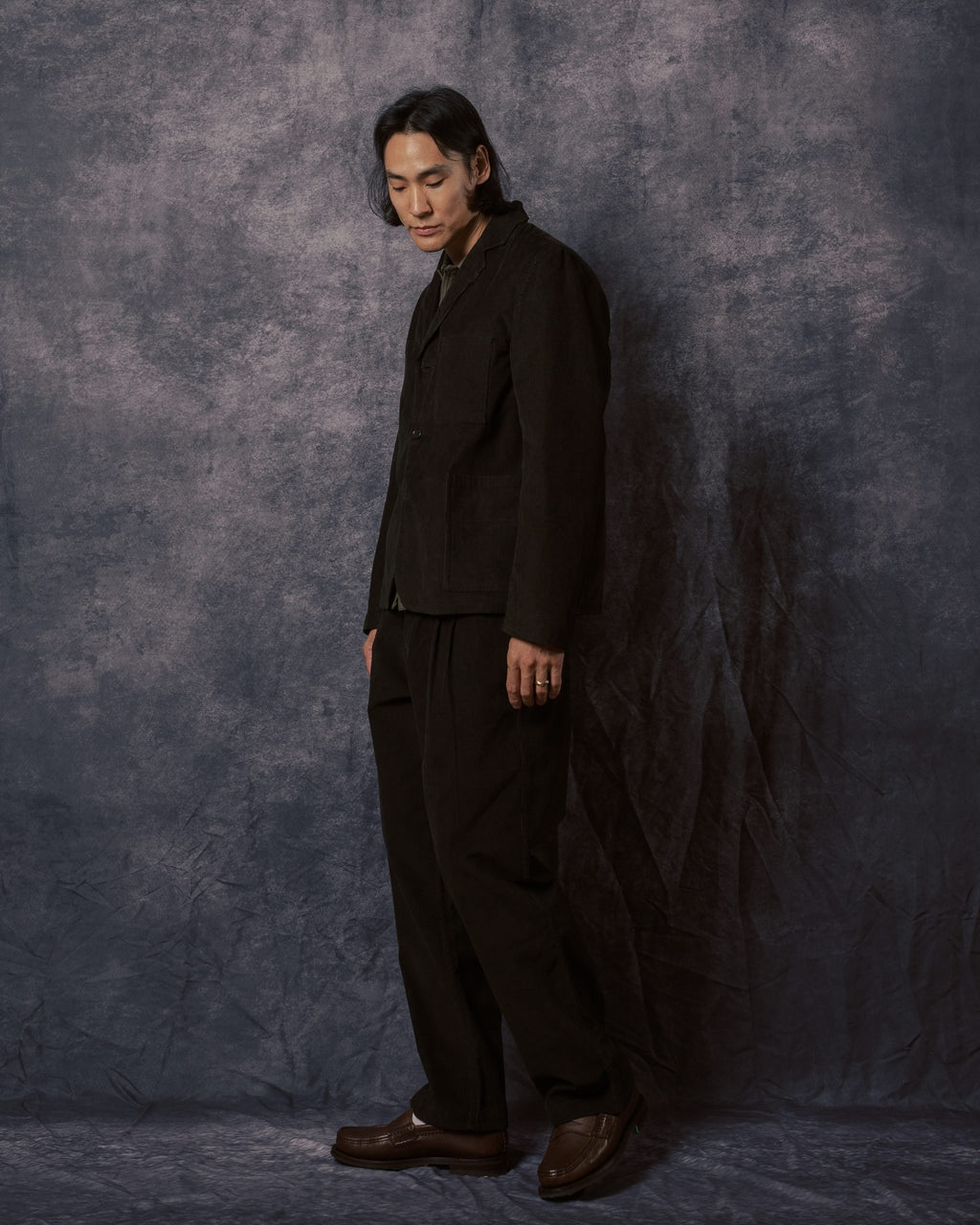 Somesh 3 Button Blazer Dark Green Corduroy CORD14