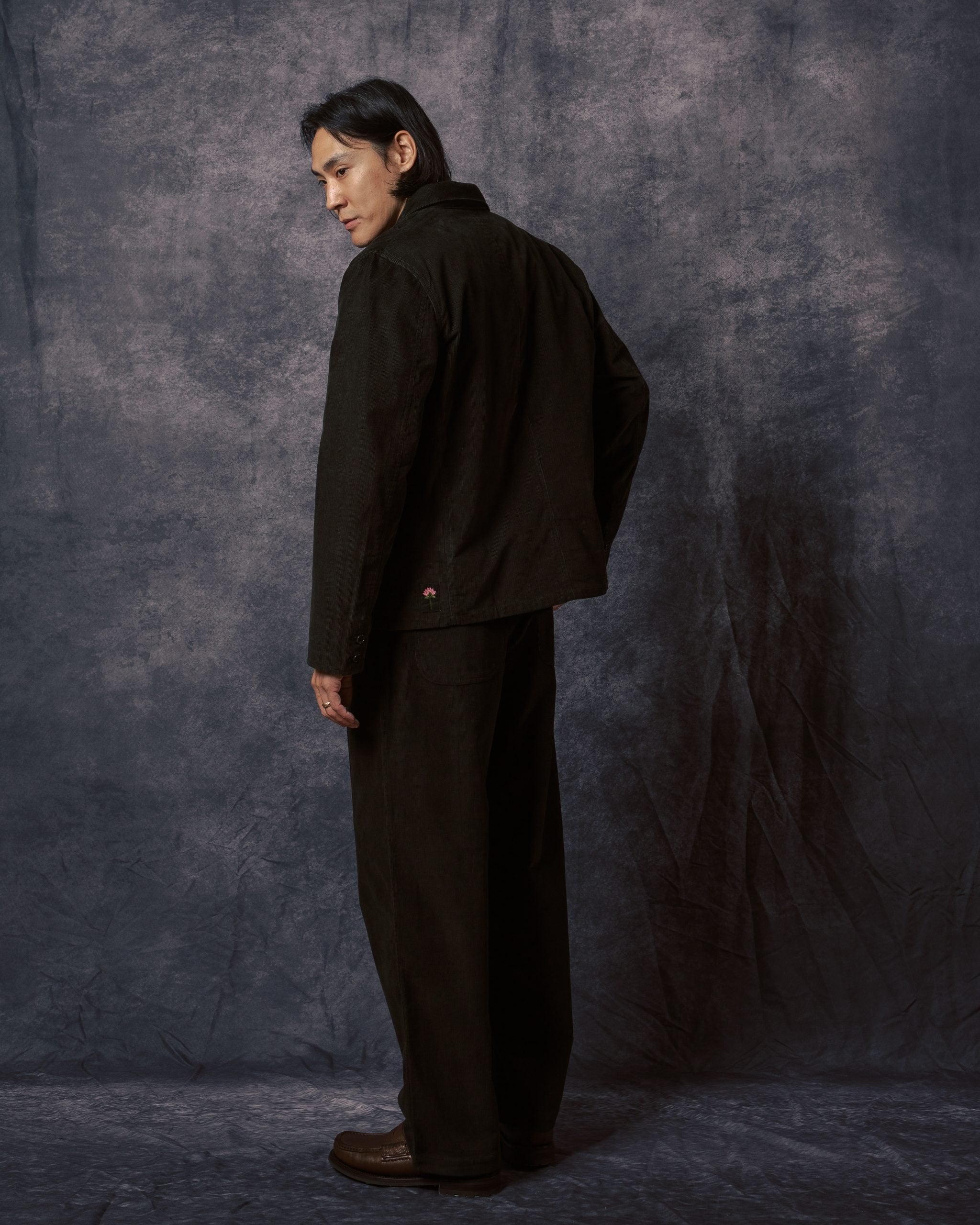 Somesh 3 Button Blazer Dark Green Corduroy CORD14