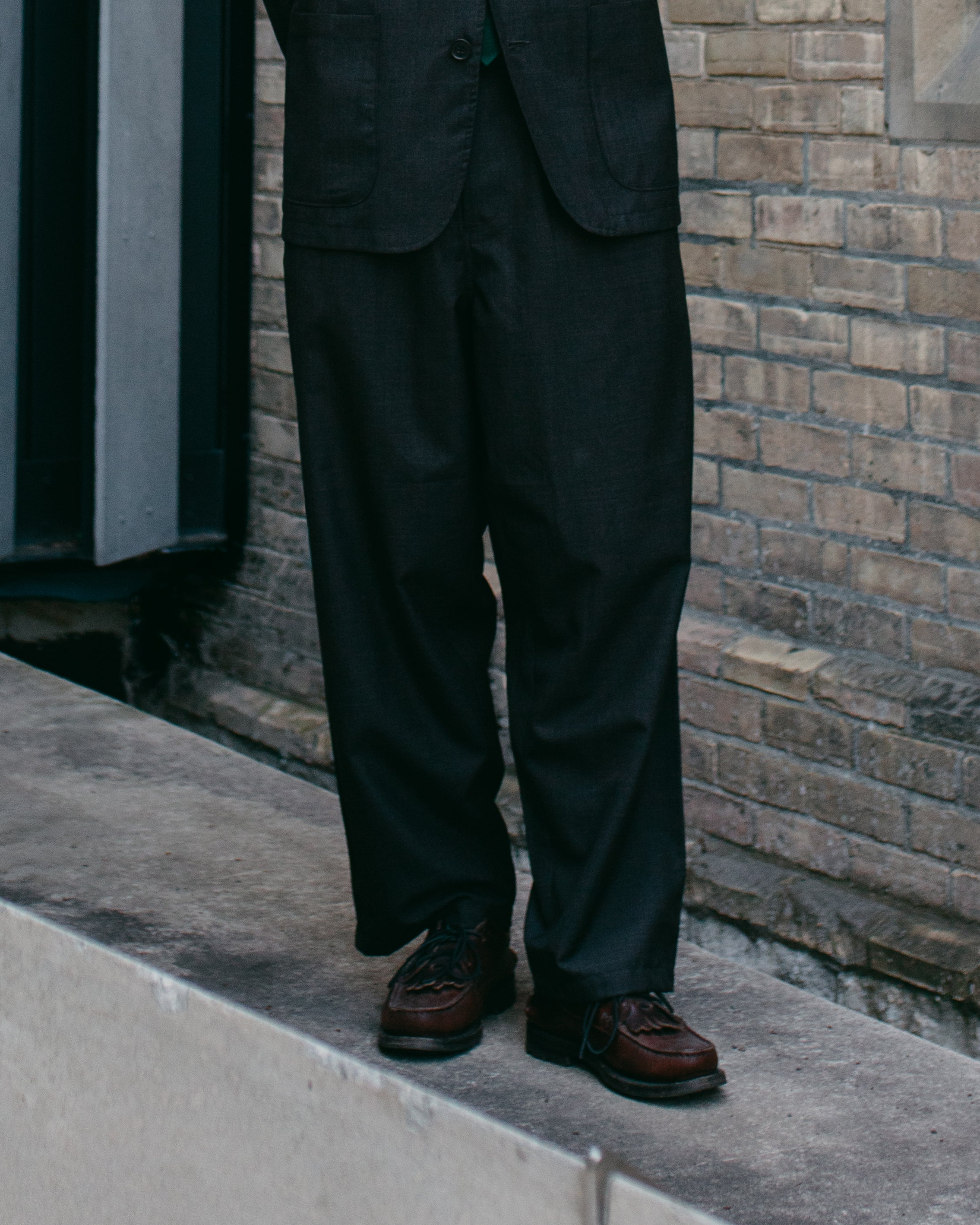 Dutch Pant Tropical Suiting Brown Marl