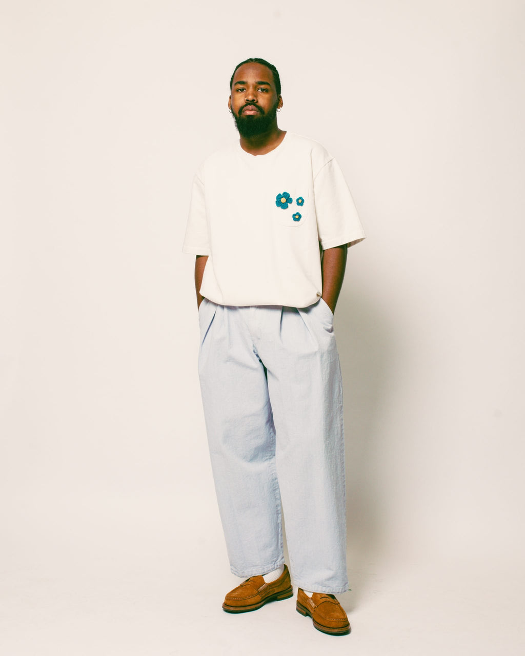 Ekusy Pants Cotton Ripstop - Light Blue