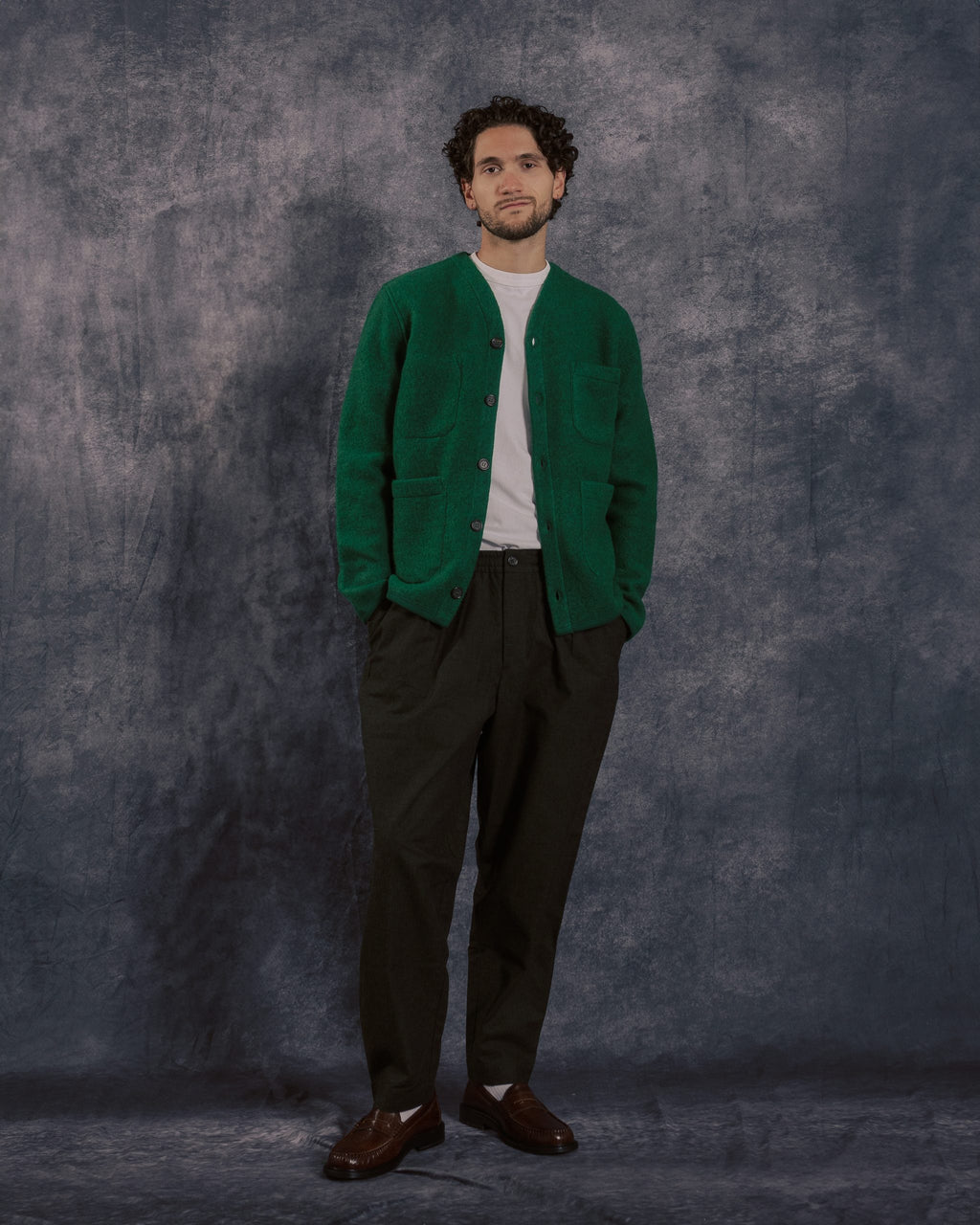 Cardigan Wool Fleece Green