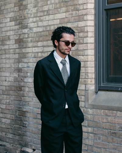 Two Button Jacket Tropical Suiting Black