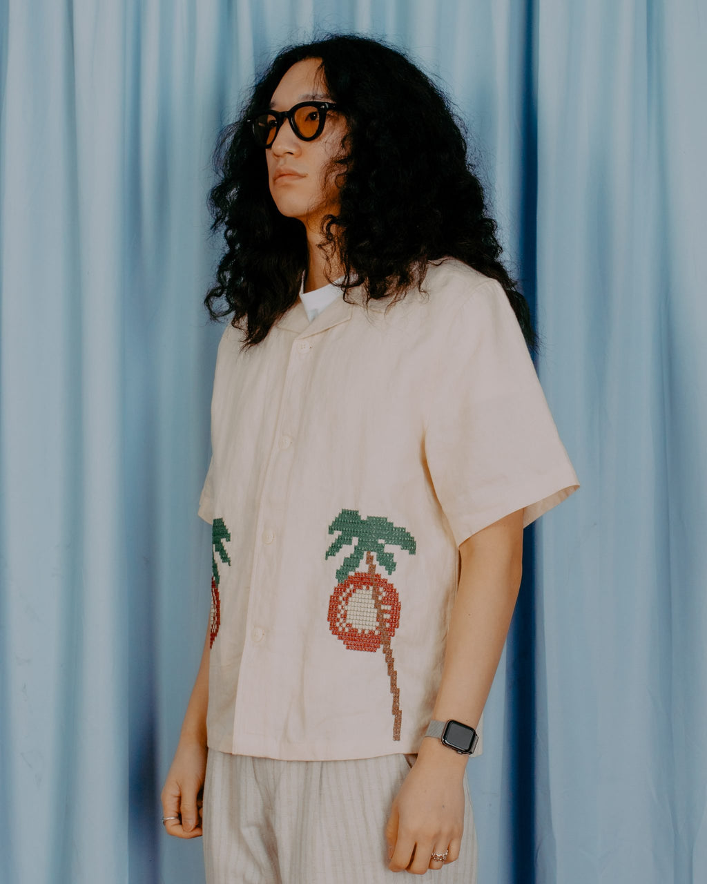 Veloso Bahia Sunset Embroidery S/S Shirt - White