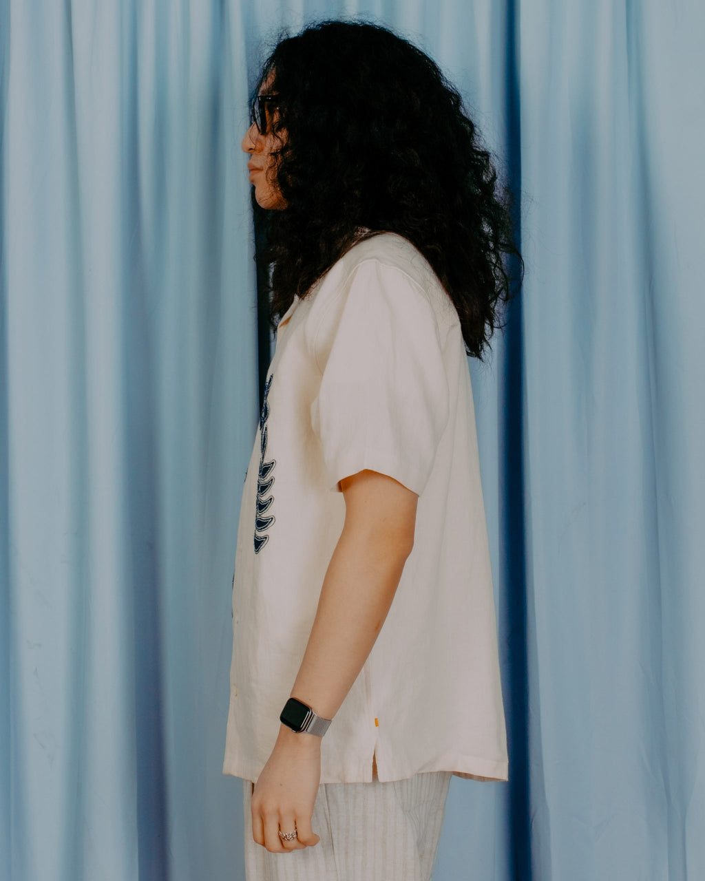 Stachio Floral Flock S/S Shirt - White