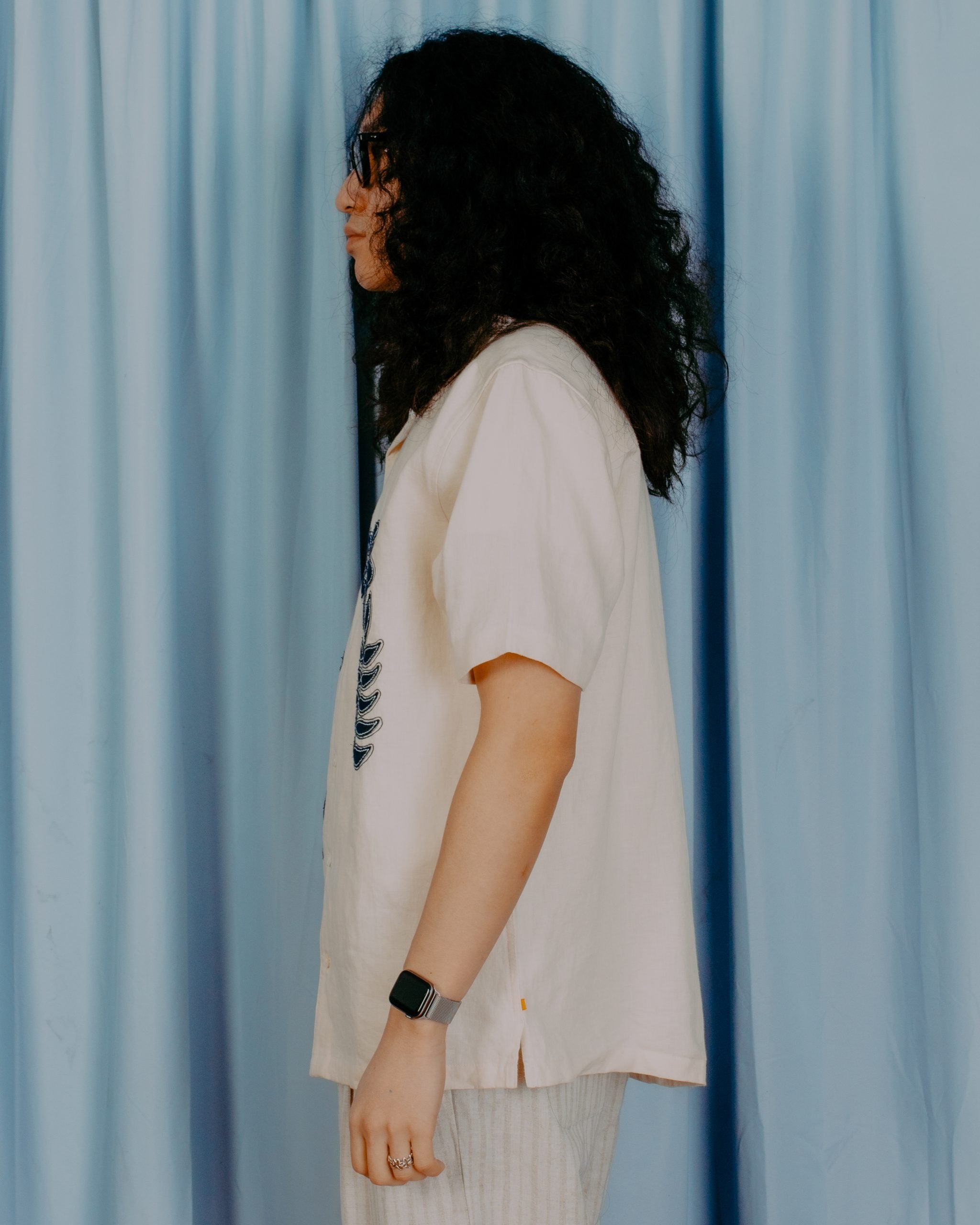 Stachio Floral Flock S/S Shirt - White