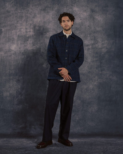 Bakers C Jacket Navy Harris Tweed Plaid